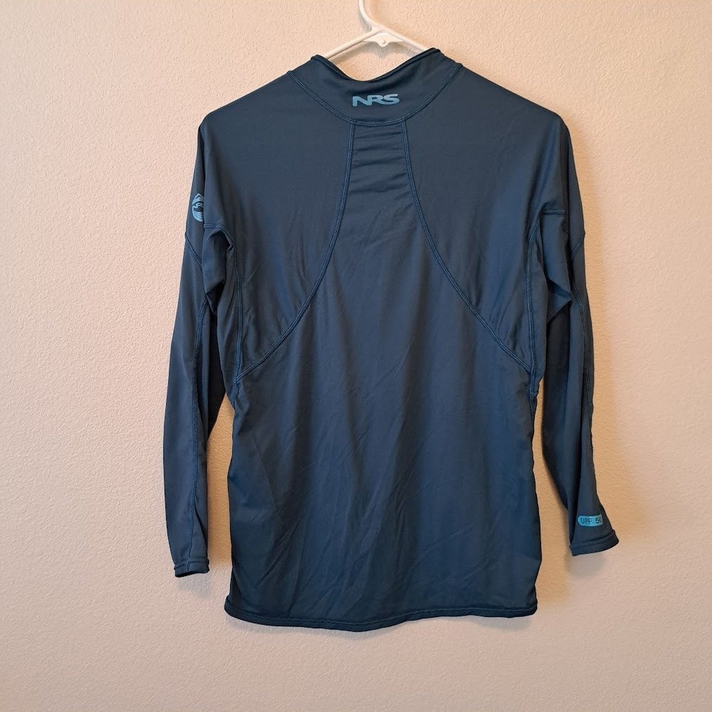 NRS Mens Long Sleeve Rash Guard UPF 50+ Sun Protection Blue Small Water Sports